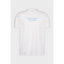 Calvin Klein % 100 Pamuk Regular Fit Bisiklet Yaka T Shirt LV14RF804GYAF Erkek T Shirt LV14RF804G Yaf