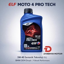 Elf Moto 4 Pro Tech 5W-40 Sentetik Teknoloji 4 Zamanlı Motosiklet Yağı 1 Litre (Bmw Oem)