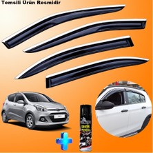 Caraks Hyundai I10 Mügen Cam Rüzgarlığı Abs Nikelaj Krom Cam Rüzgarlığı 2013-2017 + Ebrayn Lastik Parlatıcı