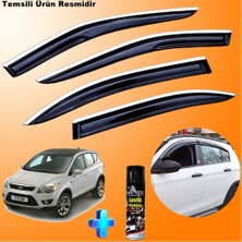 Caraks Ford Kuga Mügen Cam Rüzgarlığı Abs Nikelaj Krom Cam Rüzgarlığı 2008-2012 + Ebrayn Lastik Parlatıcı
