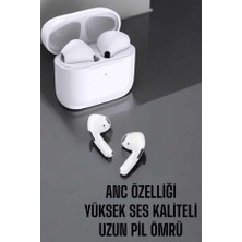 Beyaz Yeni Nesil Pro Bluetooth Kulaklık Yüksek Ses Kaliteli Anc Özelliği - Lisinya
