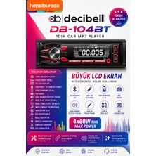 Decibell | DB-104BT | Büyük LCD Display Ekran | Oto Teyp