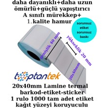 Toptantek Barkod Etiketi 20X40 Lamine Termal