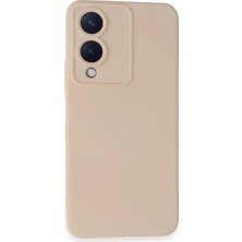 Vintessy Vivo Y17S Kılıf Nano Içi Kadife Silikon - Pudra