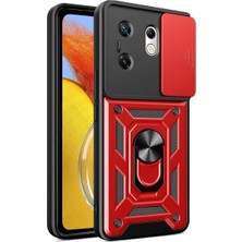 Vintessy Infinix Zero 30 4g Kılıf Pars Lens Yüzüklü Silikon - Kırmızı