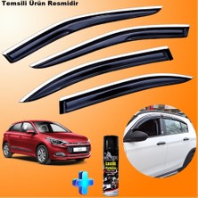 Caraks Hyundai I20 Mügen Cam Rüzgarlığı Abs Nikelaj Krom Cam Rüzgarlığı 2015-2020 + Ebrayn Lastik Parlatıcı