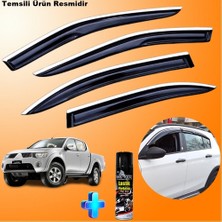 Caraks Mitsubishi L200 Mügen Cam Rüzgarlığı Abs Nikelajlı Cam Rüzgarlığı 2007-2014 +Ebrayn Lastik Parlatıcı