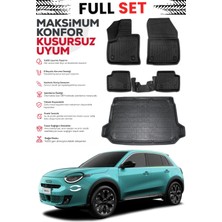 Ko Kaliteoto Fiat 600 Elektrikli 2025 Model 3D Esnek Bagaj Havuzu ve Paspas Set Premium Serisi