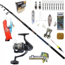 Okuma Revenger Rv-55 Kendo Spider Surf 390 cm 50-150 gr Profesyonel Surf Sazan Kıyı Olta Takımı Seti