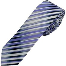 Brianze 5 cm Lila Çizgili Slim Kravat