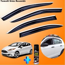 Caraks Ford Fiesta Mügen Cam Rüzgarlığı Abs Nikelaj Krom Cam Rüzgarlığı 2009-2017 + Ebrayn Lastik Parlatıcı