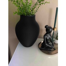 Hanart Modern Dekoratif Vazo 20 cm Siyah