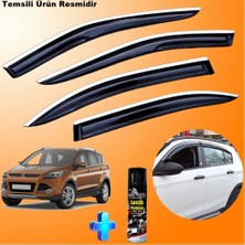 Caraks Ford Kuga Mügen Cam Rüzgarlığı Abs Nikelaj Krom Cam Rüzgarlığı 2013 Sonrası+ Ebrayn Lastik Parlatıcı