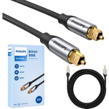 Philips SWR2123O/93 3 Metre Dijital Optik Toslink Ses Kablosu Metal Başlıklı Örgülü Zırhlı