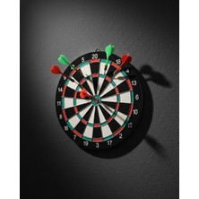 İlanib Ticaret 17 Inç Dart Tahtası Sağlam Ahşap Gövde ve Metal Iğneli Dart Okları