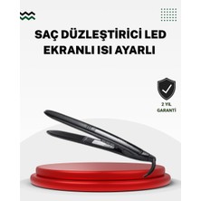 İlanib Ticaret 2025 Seri Profesyonel Isı Ayarlı Titanyum Kaplama Saç Düzleştirici Dijital Ekranlı