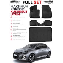Ko Kaliteoto Peugeot 208 Elektrikli 2023 Model Bagaj Havuzu Paspas Set Premium Set