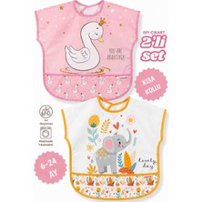 UmBaby Su Geçirmez Bebek Mama Önlüğü 2’li Set – Kısa Kollu, Yıkanabilir, 6-24 Ay (Sevimli Desenli)