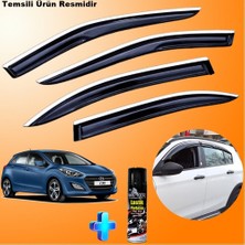 Caraks Hyundai I30 Mügen Cam Rüzgarlığı Abs Nikelaj Krom Cam Rüzgarlığı 2012-2017 + Ebrayn Lastik Parlatıcı