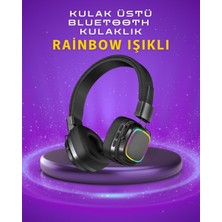 İlanib Ticaret Renkli Işık Efektli Bluetooth 5.3 Müzik Kulaklığı