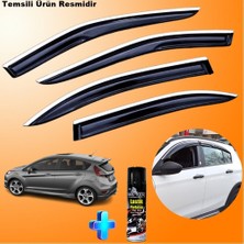Caraks Fiesta Mügen Cam Rüzgarlığı Abs Nikelaj Krom Cam Rüzgarlığı 2018 Sonrası + Ebrayn Lastik Parlatıcı