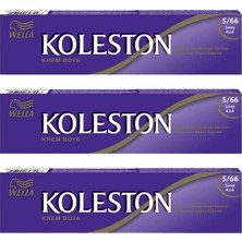 Wella Koleston Saç Boyası Tüp 3 Lü Şarap Kızılı 5.66 Amonyaklı Kalıcı Etki ile Göz Alıcı Renkler