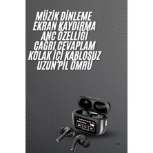 İlanib Ticaret Kulak Içi Bluetooth Kulaklık Ekranlı Müzik Dinleme Çağrı Cevaplama Siyah