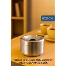 İlanib Ticaret Hsnet Inox Paslanmaz Çelik Küllük – 8 x 5 cm | Modern Hijyenik ve Dayanıklı Tasarım