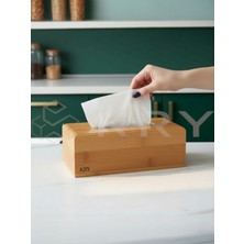 Kry Bambu Çek Sil Peçetelik 23X13 cm – Kağıt Havlu Kutusu, Peçete Dispenseri Organizer