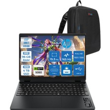 Hp Hyperx Omen Laptop Intel Core I7 14650HX 96GB 4tb SSD 8GB/RTX5060/115W 15,3" Wuxga 165hz IPS 300NIT %62,5 Srgb Windows 11 Home Gaming Bilgisayar DHP2RC3EAH32 + Zettaçanta
