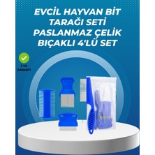 İlanib Ticaret Kedi Köpek ve Küçük Hayvanlar Için 4 Parça Ergonomik Tarak Takımı