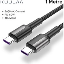 İlanib Ticaret Kuulaa Type C Type-C Pd 60W Qc4.0 Hızlı Şarj ve Data Kablosu 1METRE-1852