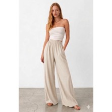 Bisou Keten Rahat Şık Pantolon