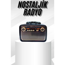 İlanib Ticaret Müzik Kutusu Bluetooth Bağlantılı El Fenerli Nostaljik Tasarım Radyo