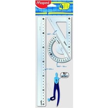 Maped Start 30Cm Pergelli Maxi Çizim Seti 4'lü 3154148992189 30 cm Cetvel 60° Gönye ve 180° Açı Ölçer