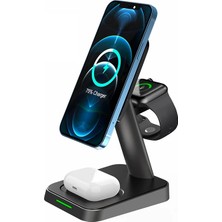 İlanib Ticaret Ally W68 15W 3in1 Manyetik ve Katlanabilir Portatif Masaüstü Kablosuz Şarj STANDI-1852