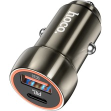 İlanib Ticaret Hoco Z46A PD20W+QC3.0 Usb+Type-C Giriş Araç Içi Çakmaklık Hızlı Şarj ALETI-1852