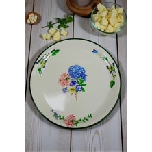 İnci Emaye Inci Emaye 40 No Krem Emaye Sini Sunum Tepsisi ~38 cm