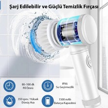 İlanib Ticaret Ally Magic Brush 5in1 Fırça Başlıklı Şarjlı Temizleme Fırçası Banyo/fayans/zemin TEMIZLEYICI-1852