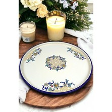 İnci Emaye Inci Emaye 36 No Sunum Servis Tabağı Tepsisi Supla Servis Tabağı Çeyiz Hediye ~ 36CM