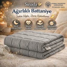 Sinada Ağırlıklı Sarılma Battaniyesi / Yorganı 82 Tel %100 Pamuk Saten Kumaş Elyaf Dolgulu Gri Renk