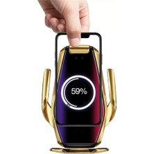 İlanib Ticaret Otomatik Sensörlü Araç Telefon Tutucu Kablosuz Şarj Özellikli 360 Derece Döner