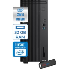 Asus Expertcenter D501MER  Intel® Core™ İ5-14500 32GB Ddr5 2tb SSD Intel® UHD Graphics 770 Freedos Mini Tower Masaüstü Bilgisayar WD501MERF14+ZETTAUSBBELLEK