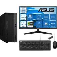 Asus Expertcenter D501MER  Intel® Core™ İ5-14500 64GB Ddr5 256GB SSD 4GB/GT730  WIN11PRO Mini Tower+27" 120Hz Asus Monitör Masaüstü Bilgisayar 14WD501MER32P21+ZETTAUSBBELLEK