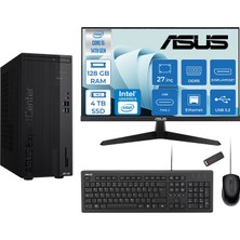 Asus Expertcenter D501MER  Intel® Core™ İ5-14500 128GB Ddr5 4tb SSD Intel® UHD Graphics 770 Freedos Mini Tower+27" 120Hz Asus Monitör Masaüstü Bilgisayar 14WD501MERF40+ZETTAUSBBELLEK