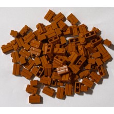 LEGO 100 Adet 1x2 Modifiyeli Duvar Parçası Koyu Turuncu (Dark Orange) 98283