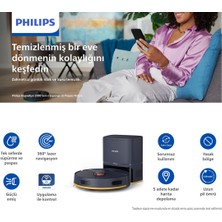 Philips 2000 Serisi Robot Süpürge - Tek Seferde Süpürür ve Siler, 6000 Pa Emiş Gücü, Lds Navigasyon, Kompakt Otomatik Boşaltma,