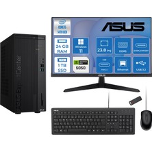 Asus Expertcenter D501MER  Intel® Core™ İ5-14500 24GB Ddr5 1tb SSD 8GB/RTX5050 WIN11PRO Mini Tower+23.8" 120Hz Asus Monitör Masaüstü Bilgisayar 12WD501MER27P08+ZETTAUSBBELLEK