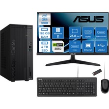 Asus Expertcenter D501MER  Intel® Core™ İ5-14500 128GB Ddr5 4tb SSD 6GB/RTX3050 WIN11PRO Mini Tower+23.8" 120Hz Asus Monitör Masaüstü Bilgisayar 12WD501MER23P40+ZETTAUSBBELLEK
