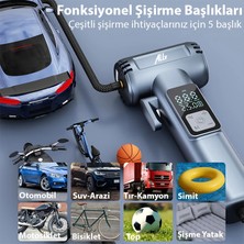 İlanib Ticaret Ally ST-5530 Dijital  Şarjlı Araç Lastik Hava Şişirme Pompası Powerbank Pencere KIRICI-1852